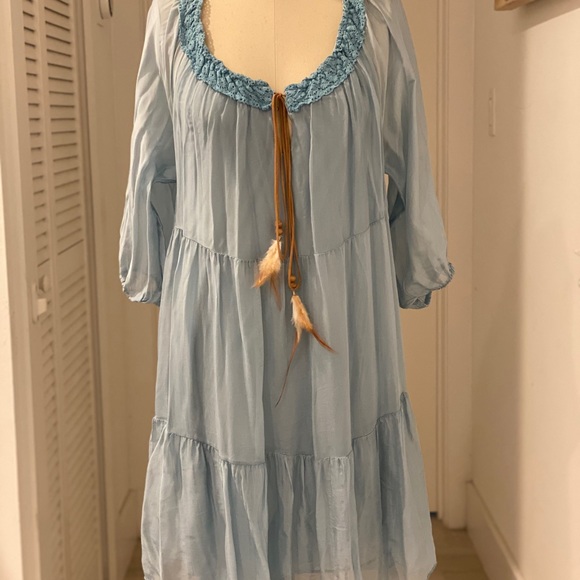 Flowy blue gypsy dress “from Italy” - Picture 5 of 6